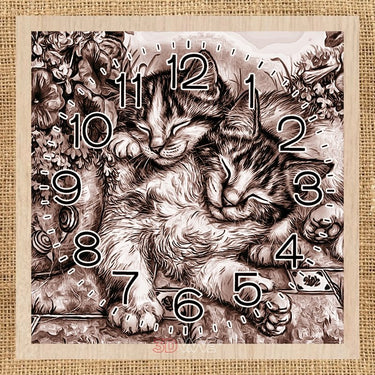 CATS CLOCK pyroprinter & laser-ready files 3DWave.us